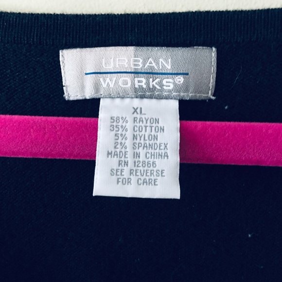 Vintage Urban Works Cozy  3/4 Sleeve V Neck Sweater XL Rayon Cotton - Picture 3 of 4